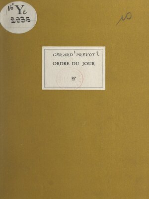 cover image of Ordre du jour
